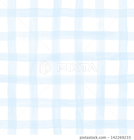 Pastel blue watercolor plaid seamless pattern Pastel blue watercolor plaid seamless pattern 142269233