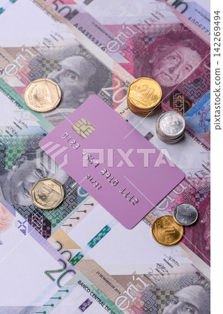 A credit card for contactless cashless payments via a terminal or online. A credit card A credit card for contactless cashless payments via a terminal or online. A credit card 142269494