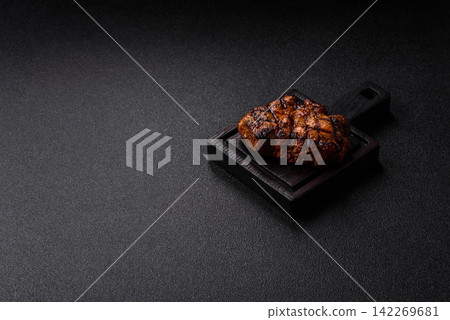 Grilled beef or pork steak seasoned with salt and allspice. Grilled steak 142269681