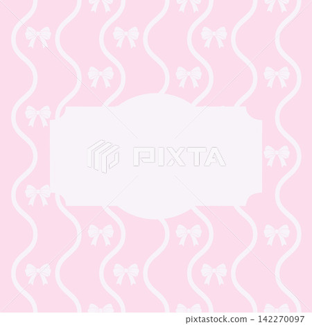 Cute wavy lines frame template with small white bows Cute wavy lines frame template with small white bows 142270097