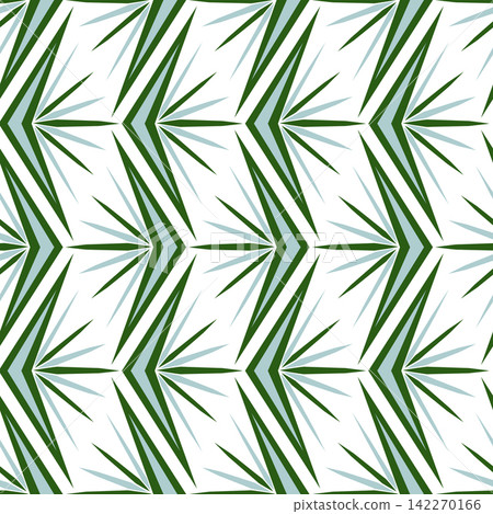 Green geometry pattern Zigzag ornament of greenery Green geometry pattern Zigzag ornament of greenery 142270166