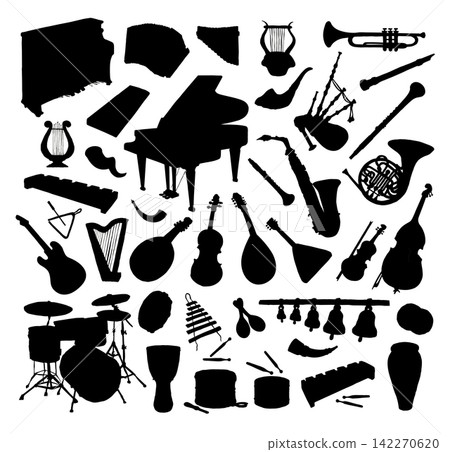 Vector drawing. Different musical instruments 142270620