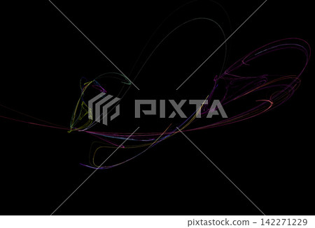 Crazy mystical coloured light effects. Incredible combinations of abstract light lines 142271229