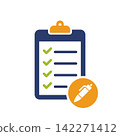 Pencil and Clipboard Icon Vector Template Illustration Design 142271412