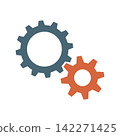 Gear Icon Vector Template, Flat Design Engineering Cogwheel Illustration Design 142271425