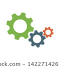 Gear Icon Vector Template, Flat Design Engineering Cogwheel Illustration Design 142271426