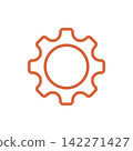Gear Icon Vector Template, Flat Design Engineering Cogwheel Illustration Design 142271427