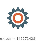 Gear Icon Vector Template, Flat Design Engineering Cogwheel Illustration Design 142271428