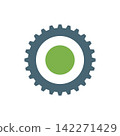 Gear Icon Vector Template, Flat Design Engineering Cogwheel Illustration Design 142271429