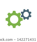 Gear Icon Vector Template, Flat Design Engineering Cogwheel Illustration Design 142271431