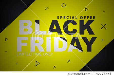Black Friday banner. Special discount offer design. Vector Illustration. Black Friday banner. Special discount offer design. Vector Illustration. 142271531
