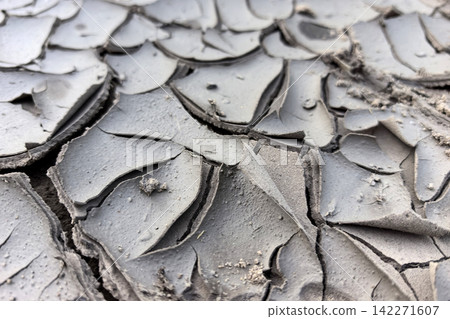 Cracked earth revealing dry soil texture during a severe drought Cracked earth revealing dry soil texture during a severe drought 142271607