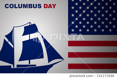 Columbus Day Celebration with the US flag 142271686