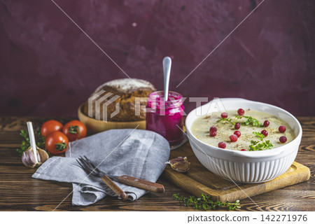 Tasty jelly with meat, beef aspic, traditional Christmas Ukrainian food Tasty jelly with meat, beef aspic, traditional Christmas Ukrainian food 142271976