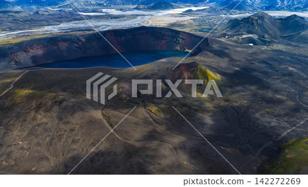Iceland, blue water, aerial photography 142272269