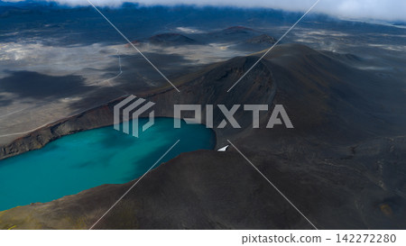 Iceland, aerial view, caldera 142272280