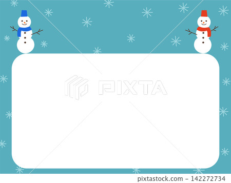 Illustration of a Christmas tree and a snowman Illustration of a Christmas tree and a snowman 142272734