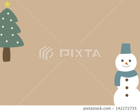 Illustration of a Christmas tree and a snowman Illustration of a Christmas tree and a snowman 142272735