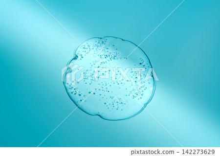 Blue cosmetic serum gel texture with bubbles Blue cosmetic serum gel texture with bubbles 142273629