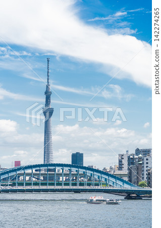 東京都會區:中央區東京晴空塔與永泰橋景色 東京都會區:中央區東京晴空塔與永泰橋景色 142274265