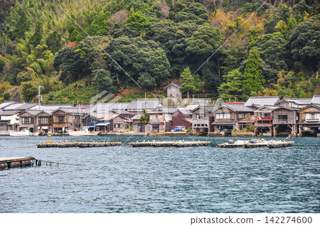 View of the boathouses from a sightseeing boat on the Ine Bay. View of the boathouses from a sightseeing boat on the Ine Bay. 142274600