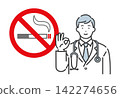 Smoking cessation clinic: Smoking cessation sign and young male doctor 142274656
