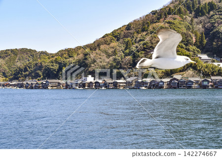 View of the boathouses from a sightseeing boat on the Ine Bay. 142274667
