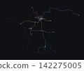 Los Angeles Metro map (modern, dark-style transportation map) 142275005