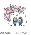 Cherry blossoms and children set 142275008