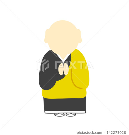 和尚手牽手的插圖 和尚手牽手的插圖 142275028