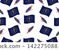 A seamless pattern featuring the Indiana state flag and corn cobs with a Stars and Stripes design. 142275088