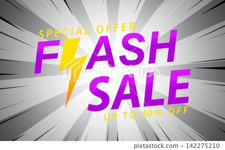 Flash Sale banner for web or social media. Flash Sale banner for web or social media. 142275210