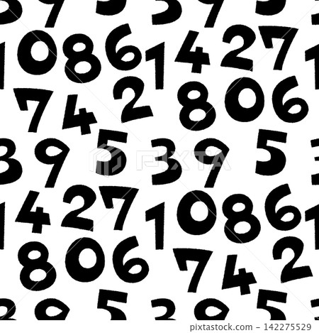 Rough numbers seamless pattern Rough numbers seamless pattern 142275529