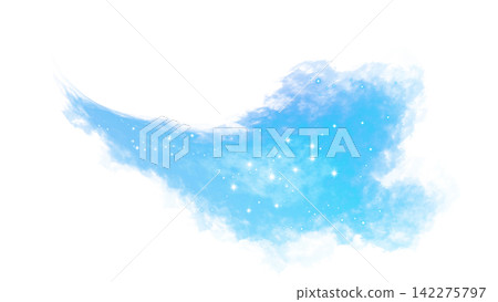 閃耀的青色星塵煙霧透明背景閃光材料 閃耀的青色星塵煙霧透明背景閃光材料 142275797