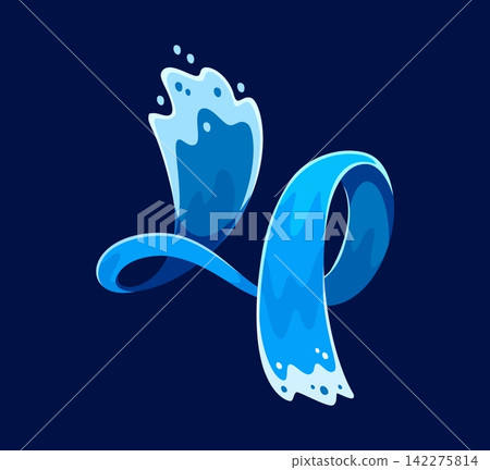 Blue ocean wave font number 4 featuring splashing water with foamy jagged crest. Sea water surf typeface with curling ribbon stream. Flowing number 4 for kids English educational posters or surf clubs Blue ocean wave font number 4 featuring splashing water with foamy jagged crest. Sea water surf typeface with curling ribbon stream. Flowing number 4 for kids English educational posters or surf clubs 142275814