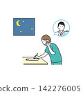 一幅插圖描繪了一名護士在夜間接到醫生的電話。 142276005