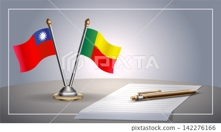 Small national flag of Taiwan and Benin flag Relation, Template Vector Illustration Small national flag of Taiwan and Benin flag Relation, Template Vector Illustration 142276166