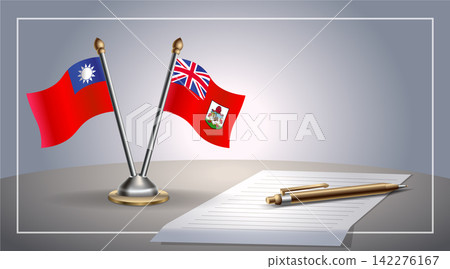 Small national flag of Taiwan and Bermuda flag Relation, Template Vector Illustration Small national flag of Taiwan and Bermuda flag Relation, Template Vector Illustration 142276167