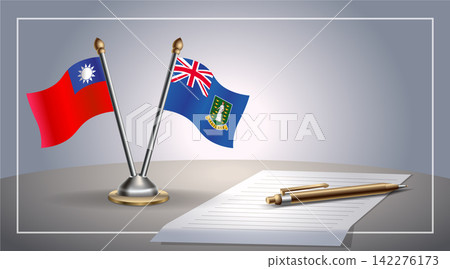 Small national flag of Taiwan and British Virgin Islands flag Relation, Template Vector Illustration Small national flag of Taiwan and British Virgin Islands flag Relation, Template Vector Illustration 142276173