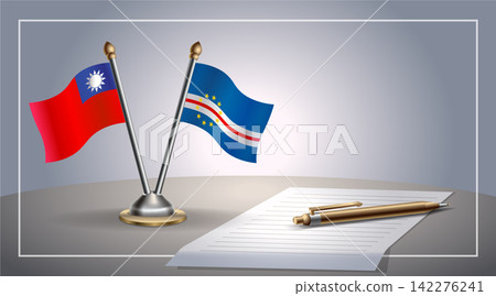 Small national flag of Taiwan and Cape Verde flag Relation, Template Vector Illustration 142276241