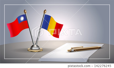 Small national flag of Taiwan and Chad flag Relation, Template Vector Illustration Small national flag of Taiwan and Chad flag Relation, Template Vector Illustration 142276245