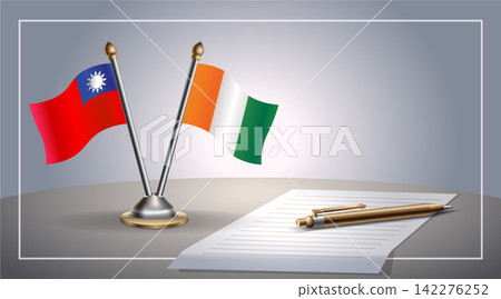 Small national flag of Taiwan and Cote D'Ivoire flag Relation, Template Vector Illustration Small national flag of Taiwan and Cote D'Ivoire flag Relation, Template Vector Illustration 142276252