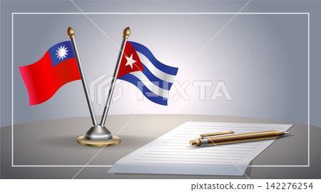 Small national flag of Taiwan and Cuba flag Relation, Template Vector Illustration Small national flag of Taiwan and Cuba flag Relation, Template Vector Illustration 142276254