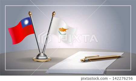 Small national flag of Taiwan and Cyprus flag Relation, Template Vector Illustration Small national flag of Taiwan and Cyprus flag Relation, Template Vector Illustration 142276256