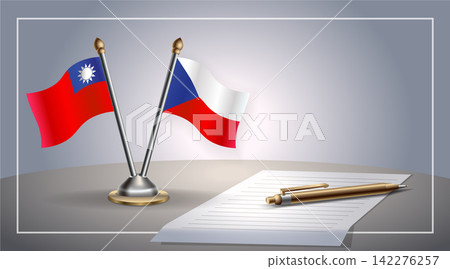 Small national flag of Taiwan and Czech Republic flag Relation, Template Vector Illustration Small national flag of Taiwan and Czech Republic flag Relation, Template Vector Illustration 142276257