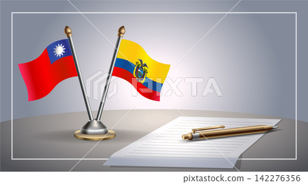 Small national flag of Taiwan and Ecuador flag Relation, Template Vector Illustration Small national flag of Taiwan and Ecuador flag Relation, Template Vector Illustration 142276356