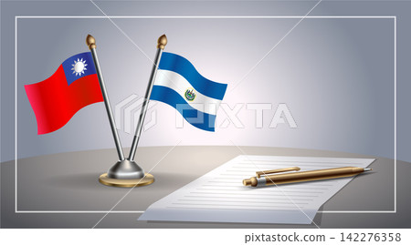 Small national flag of Taiwan and El Salvador flag Relation, Template Vector Illustration Small national flag of Taiwan and El Salvador flag Relation, Template Vector Illustration 142276358