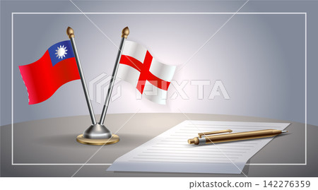 Small national flag of Taiwan and England flag Relation, Template Vector Illustration Small national flag of Taiwan and England flag Relation, Template Vector Illustration 142276359
