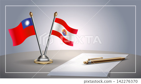 Small national flag of Taiwan and French Polynesia flag Relation, Template Vector Illustration Small national flag of Taiwan and French Polynesia flag Relation, Template Vector Illustration 142276370