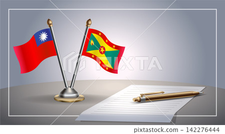 Small national flag of Taiwan and Grenada flag Relation, Template Vector Illustration Small national flag of Taiwan and Grenada flag Relation, Template Vector Illustration 142276444
